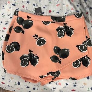 Abercrombie & Fitch Peach Lemon Print Skort
